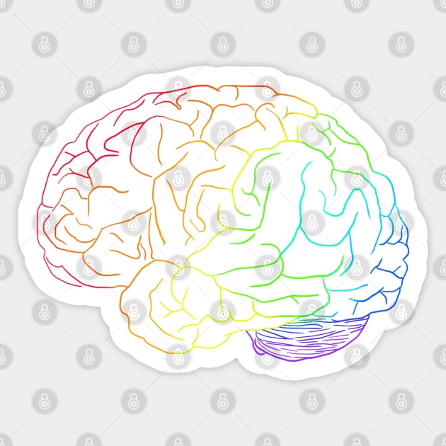 Rainbow Brain Sticker by aeffen